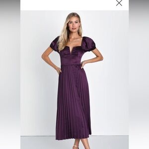 Lulus flawless forever dark purple satin dress